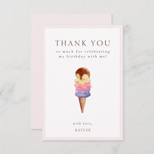 Ice Cream Birthday Bedankt voor je creditcard (Voorkant / Achterkant)