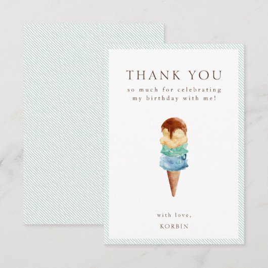 Ice Cream Birthday Bedankt voor je creditcard (Voorkant / Achterkant)
