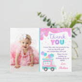 Ice Cream Birthday Bedankt voor je kaarten (Staand voorkant)