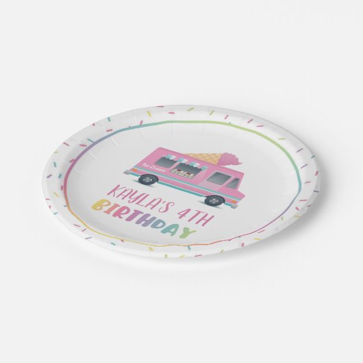 Ice Cream Birthday Bord (Gekanteld)