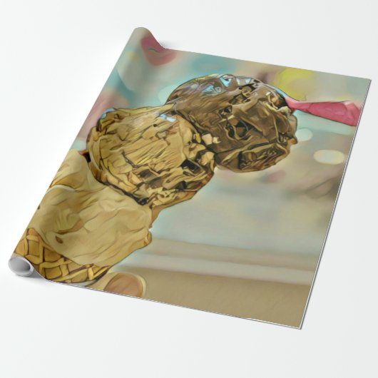 Ice cream birthday gift cadeaupapier (Uitgerold)