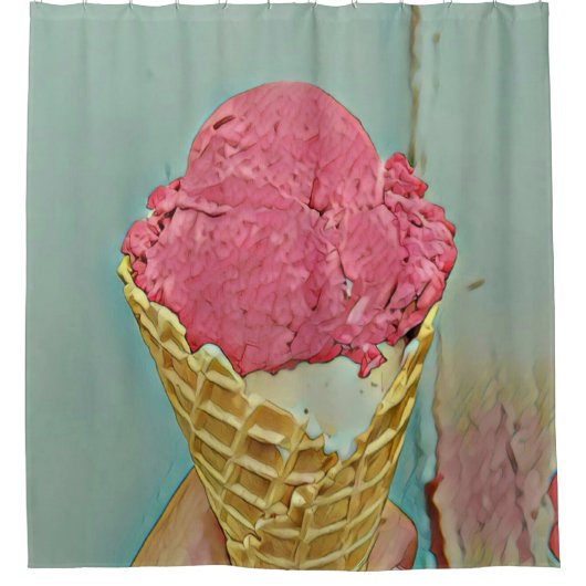 Ice cream birthday gift douchegordijn (Voorkant)