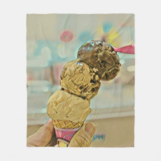 Ice cream birthday gift fleece deken (Voorkant)