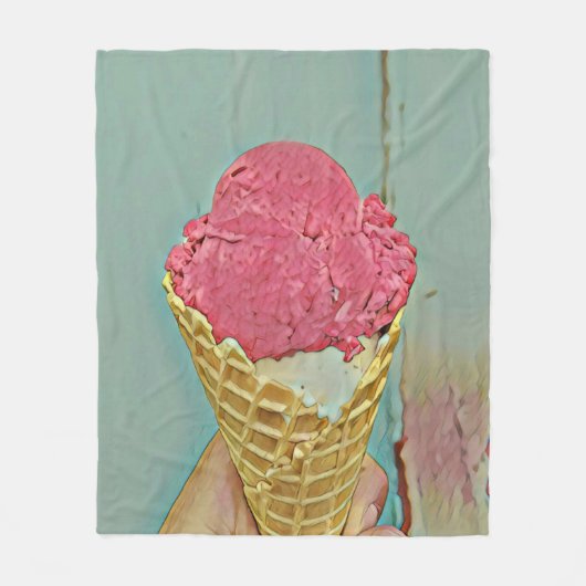 Ice cream birthday gift fleece deken (Voorkant)