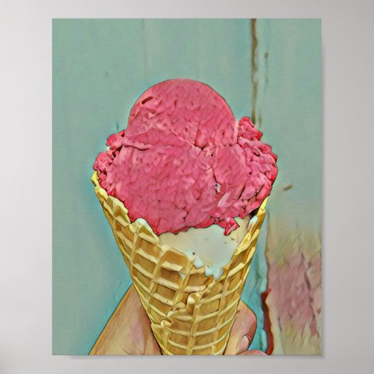Ice cream birthday gift poster (Voorkant)
