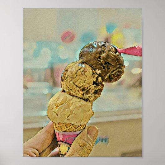 Ice cream birthday gift poster (Voorkant)