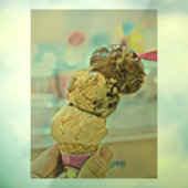 Ice cream birthday gift raamsticker (Vel 3)