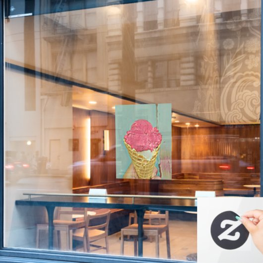 Ice cream birthday gift raamsticker (Cafe Raam)