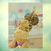 Ice cream birthday gift raamsticker (Vel 3)