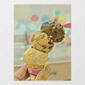 Ice cream birthday gift raamsticker (Vel)