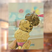 Ice cream birthday gift raamsticker (Vel 2)