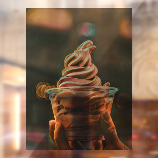 Ice cream birthday gift raamsticker (Vel 2)