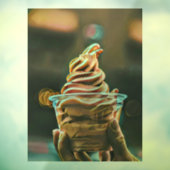Ice cream birthday gift raamsticker (Vel 3)