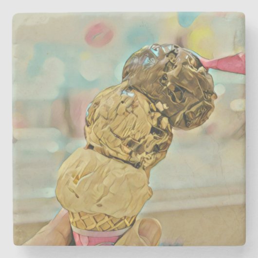 Ice cream birthday gift stenen onderzetter (Voorkant)