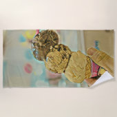 Ice cream birthday gift strandlaken (Voorkant)