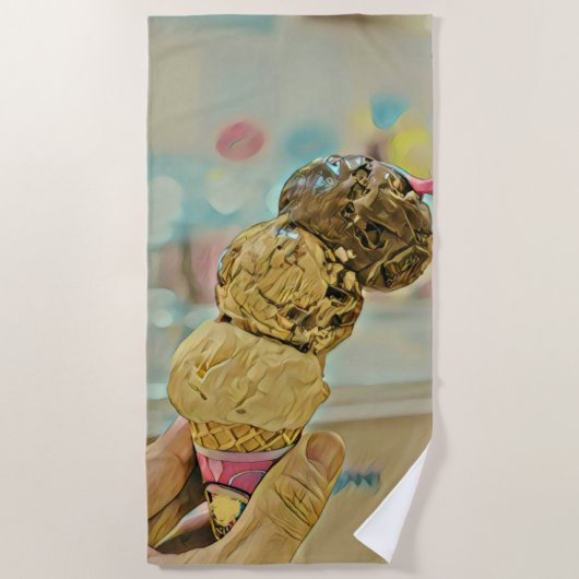 Ice cream birthday gift strandlaken (Voorkant)