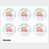 Ice Cream Birthday Happy Birthday Ronde Sticker (Vel)