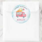 Ice Cream Birthday Happy Birthday Ronde Sticker (Tas)