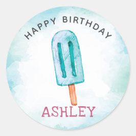 Ice Cream Birthday Happy Birthday Ronde Sticker