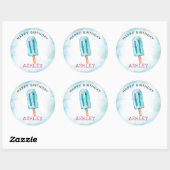Ice Cream Birthday Happy Birthday Ronde Sticker (Vel)