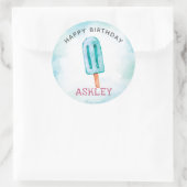 Ice Cream Birthday Happy Birthday Ronde Sticker (Tas)
