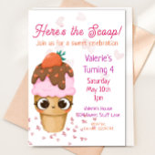 Ice Cream Birthday Invitation, 4e verjaardag Kaart