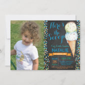 Ice Cream Birthday Invitation Summer Chalkboard Kaart (Voorkant)