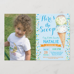 Ice Cream Birthday Invitation Summer Kaart