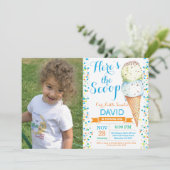 Ice Cream Birthday Invitation Summer Kaart (Staand voorkant)