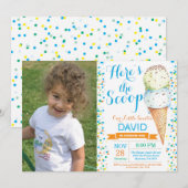 Ice Cream Birthday Invitation Summer Kaart (Voorkant / Achterkant)