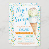 Ice Cream Birthday Invitation Summer Kaart (Voorkant / Achterkant)