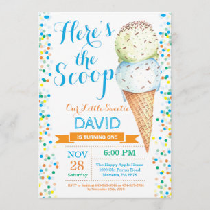 Ice Cream Birthday Invitation Summer Kaart