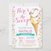 Ice Cream Birthday Invitation Summer Kaart (Voorkant)