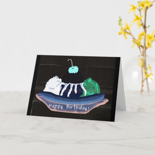 Ice Cream Birthday Kaart (Gele Bloem)