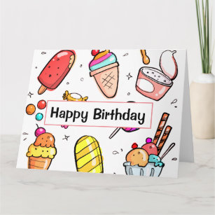 Ice Cream Birthday-kaart Kaart