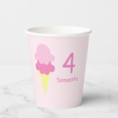 Ice Cream Birthday Papieren Bekers (Voorkant)