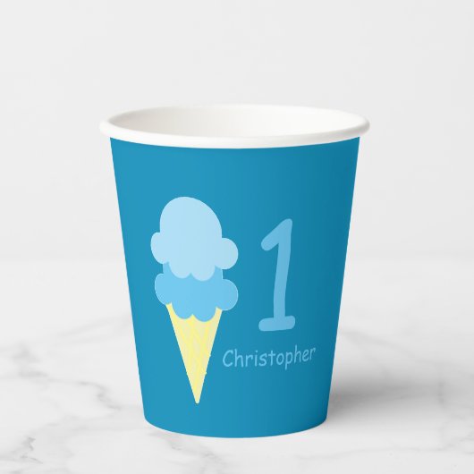 Ice Cream Birthday Papieren Bekers (Voorkant)