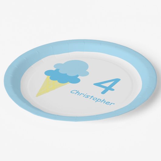 Ice Cream Birthday Papieren Bordje (Gekanteld)