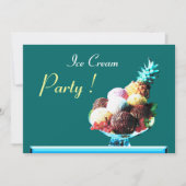 ICE CREAM BIRTHDAY PARTY 2, blauw groen Kaart (Voorkant)
