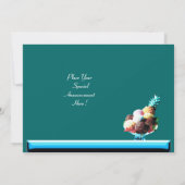 ICE CREAM BIRTHDAY PARTY 2, blauw groen Kaart (Achterkant)