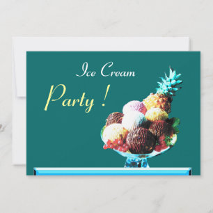 ICE CREAM BIRTHDAY PARTY 2, blauw groen Kaart