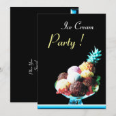 ICE CREAM BIRTHDAY PARTY 2 KAART (Voorkant / Achterkant)