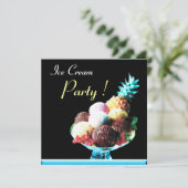 ICE CREAM BIRTHDAY PARTY 2 KAART (Staand voorkant)