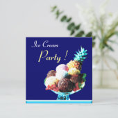 ICE CREAM BIRTHDAY PARTY 2 KAART (Staand voorkant)
