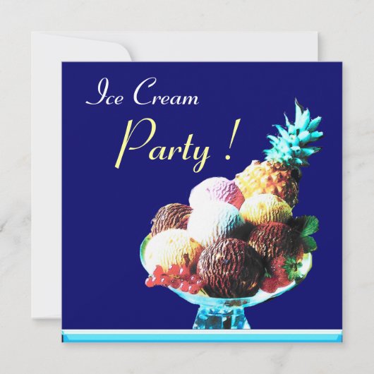 ICE CREAM BIRTHDAY PARTY 2 KAART (Voorkant)