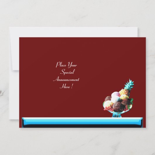 ICE CREAM BIRTHDAY PARTY 2, rood Kaart (Achterkant)