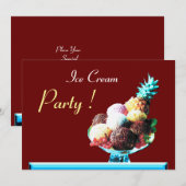 ICE CREAM BIRTHDAY PARTY 2, rood Kaart (Voorkant / Achterkant)