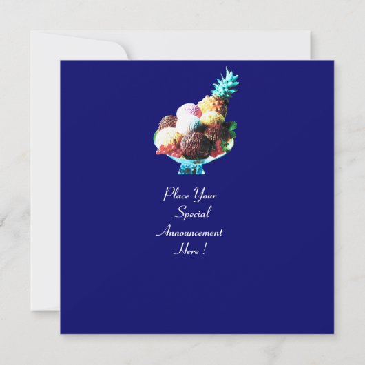 ICE CREAM BIRTHDAY PARTY, blauw Kaart (Achterkant)