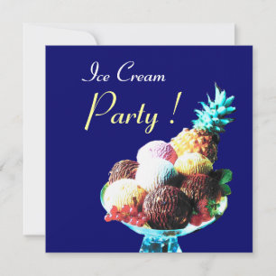 ICE CREAM BIRTHDAY PARTY, blauw Kaart