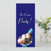 ICE CREAM BIRTHDAY PARTY, blauw Kaart (Staand voorkant)